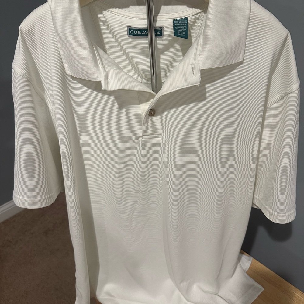 Cubavera Men's Elegant White Polo Shirt